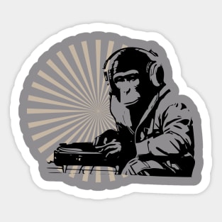 funny dj monkey Sticker